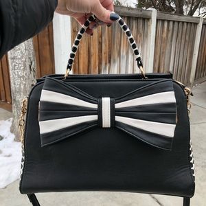 Betsy Johnson Black Bow Bag